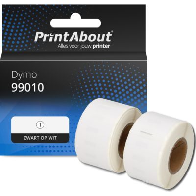 Huismerk Dymo 99010 (S0722370) Etiket Zwart op wit (28 mm x 89  mm) 2 rollen