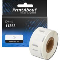 Huismerk Dymo 11353 Etiket Zwart op wit (13 mm x 25 mm)