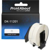 PrintAbout Huismerk vervangt Brother DK-11201 Etiket Zwart op wit (29 mm x 90  mm)