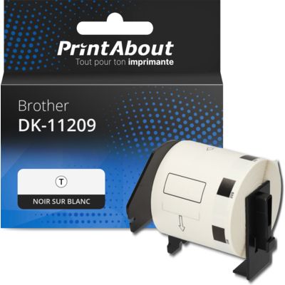 Étiquette compatible Brother DK-11209 - (29 mm x 62 mm) - Noir sur blanc