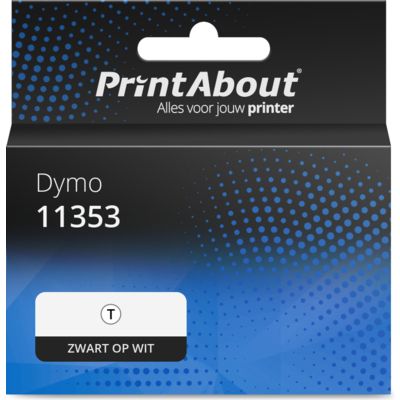 Huismerk Dymo 11353 (S0722530) Etiket Zwart op wit (25 mm x 13 mm) 5 rollen