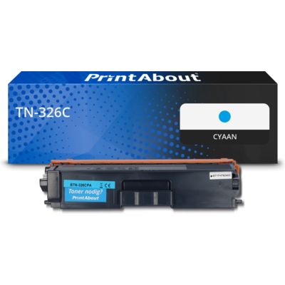 PrintAbout Huismerk vervangt Brother TN-326C Toner Cyaan Hoge capaciteit