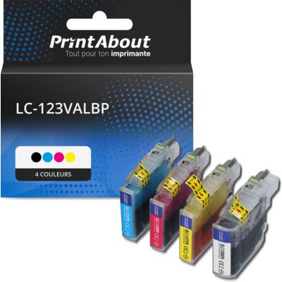 Cartouche compatible Brother LC-123VALBP - 4 couleurs - Multipack
