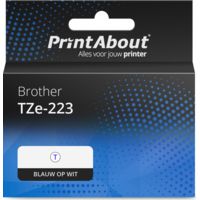 Huismerk Brother TZe-223 Tape Blauw op wit (9 mm)