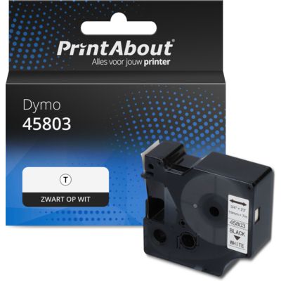 Huismerk Dymo 45803 (S0720830) Tape Zwart op wit (19 mm)