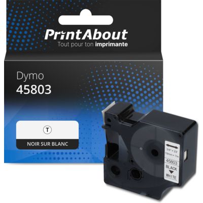Ruban compatible Dymo 45803 (S0720830) - (19 mm) - Noir sur blanc