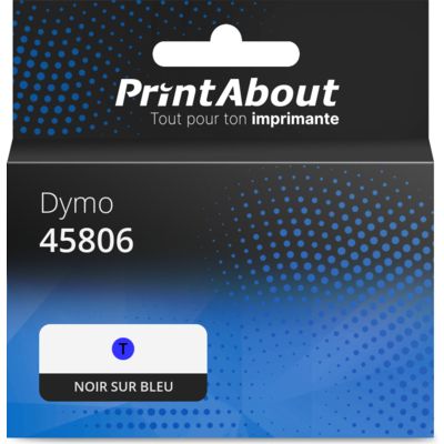 Ruban compatible Dymo 45806 (S0720860) - (12 mm) - Noir sur bleu