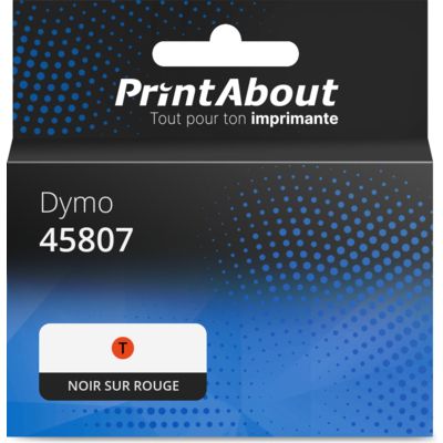 Ruban compatible Dymo 45807 (S0720870) - (19 mm) - Noir sur rouge
