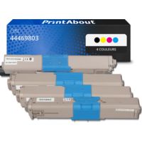 Toner compatible OKI 44469803 - 4 couleurs - Multipack
