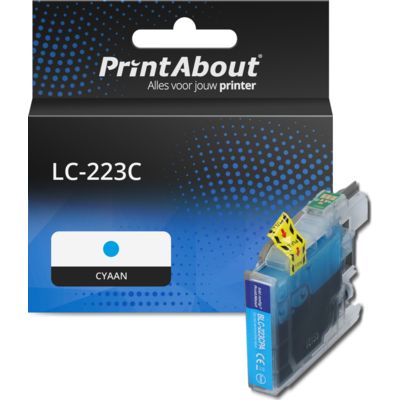PrintAbout Huismerk vervangt Brother LC-223C Inktcartridge Cyaan