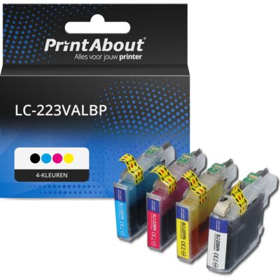 PrintAbout Huismerk vervangt Brother LC-223VALBP Inktcartridge 4-kleuren Multipack