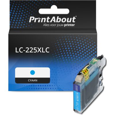 PrintAbout Huismerk vervangt Brother LC-225XLC Inktcartridge Cyaan Hoge capaciteit