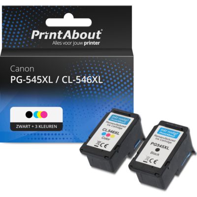 Huismerk Canon PG-545XL / CL-546XL Inktcartridge Zwart + 3 kleuren Multipack Hoge capaciteit