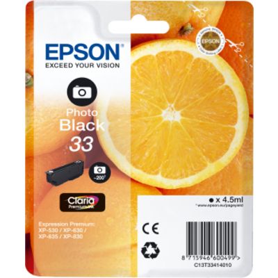 Epson 33 (C13T33414012) Inktcartridge Foto-zwart