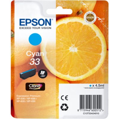 Epson 33 (C13T33424012) - Cyan - Cartouche d'encre