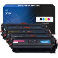 Toner compatible HP 508X (CF360X) - 4 couleurs - Grande capacité - Multipack