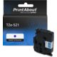 PrintAbout Huismerk vervangt Brother TZe-521 Tape Zwart op blauw (9 mm)