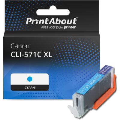 Huismerk Canon CLI-571C XL Inktcartridge Cyaan Hoge capaciteit