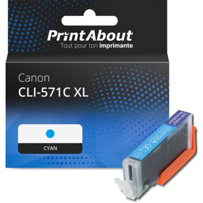 Cartouche compatible Canon CLI-571C XL - Cyan - Grande capacité