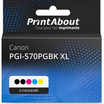 Cartouches D'encre Compatibles Canon PGI-570 XL Et CLI-571 XL - Pack Neuf Pour Imprimantes Pixma