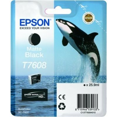 Epson T7608 (C13T76084010) Inktcartridge Mat-zwart