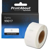 Étiquette compatible Dymo 99017 - (50 mm x 12 mm) - Noir sur blanc