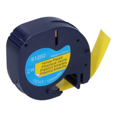 Huismerk Dymo 91202 (S0721620) Tape Zwart op geel (12 mm)