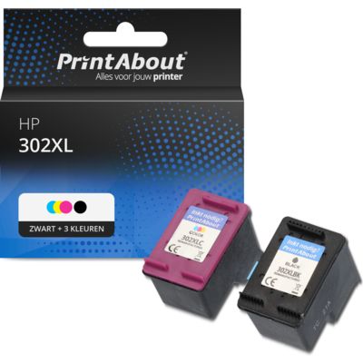 Huismerk HP 302XL (X4D37AE) Inktcartridge Zwart + 3 kleuren Multipack Hoge capaciteit