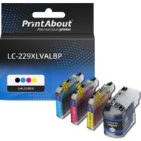 PrintAbout Huismerk vervangt Brother LC-229XLVALBP Inktcartridge 4-kleuren Multipack Extra hoge capaciteit