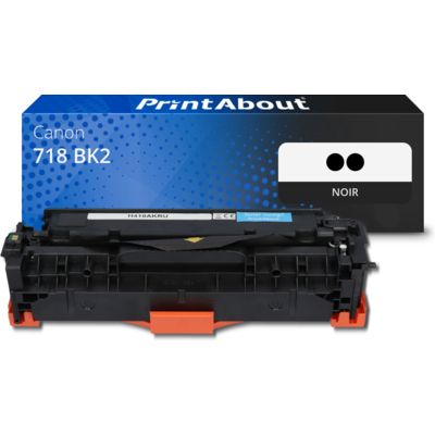 Toner compatible Canon 718 BK2 - 2x Noir - Multipack