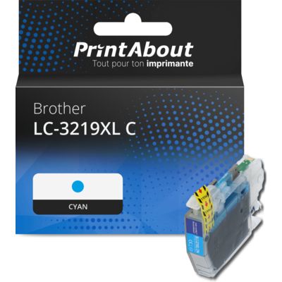 Cartouche compatible Brother LC-3219XL C - Cyan - Grande capacité