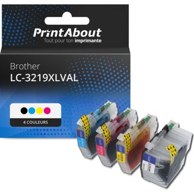 Cartouche compatible Brother LC-3219XLVAL - 4 couleurs - Grande capacité - Multipack