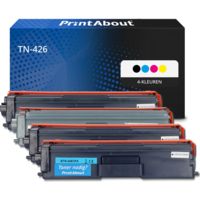 PrintAbout Huismerk vervangt Brother TN-426 Toner 4-kleuren Multipack Extra hoge capaciteit