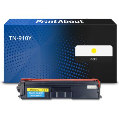 PrintAbout Huismerk vervangt Brother TN-910Y Toner Geel Extra hoge capaciteit