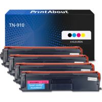 PrintAbout Huismerk vervangt Brother TN-910 Toner 4-kleuren Multipack Extra hoge capaciteit