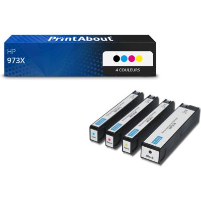 Cartouche compatible HP 973X (L0S07AE) - 4 couleurs - Grande capacité - Multipack