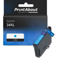 Cartouche compatible Epson 34XL (C13T34724010) - Cyan - Grande capacité
