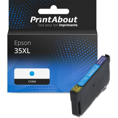 Cartouche compatible Epson 35XL (C13T35924010) - Cyan - Grande capacité