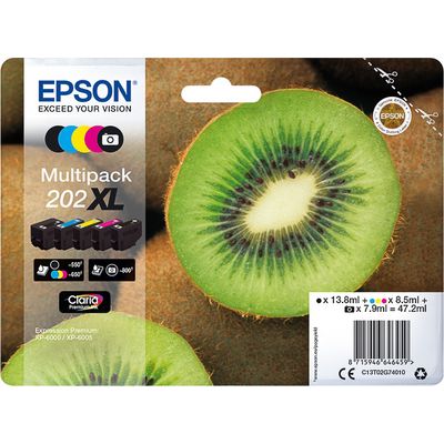 Epson 202XL (C13T02G74010) - 5 couleurs - Cartouche d'encre - Grande capacité - Multipack