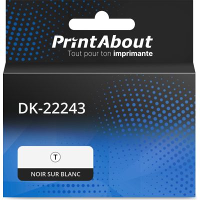Étiquette compatible Brother DK-22243 - (102 mm) - Noir sur blanc