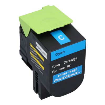 Toner compatible Lexmark 80C2HC0 (802HC) - Cyan - Grande capacité