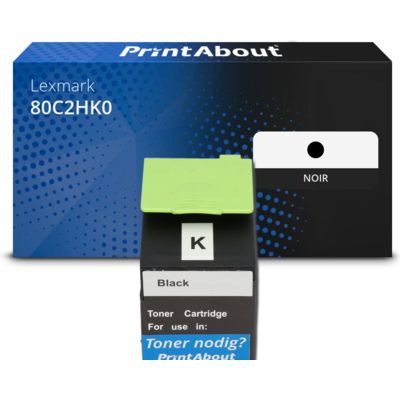 Toner compatible Lexmark 80C2HK0 (802HK) - Noir - Grande capacité