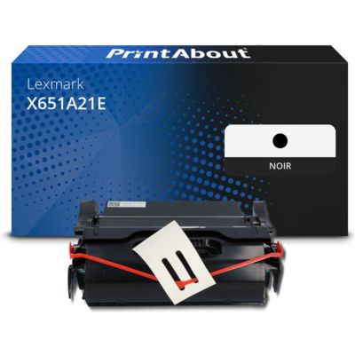 Toner compatible Lexmark X651A21E - Noir