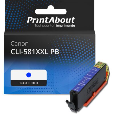 Cartouche compatible Canon CLI-581XXL PB - Bleu photo - Très grande capacité