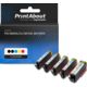 Cartouche compatible Canon PGI-580XXL PGBK/CLI-581XXL BK/CMYK - 5 couleurs - Très grande capacité - Multipack
