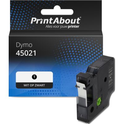Huismerk Dymo 45021 (S0720610) Tape Wit op zwart (12 mm)