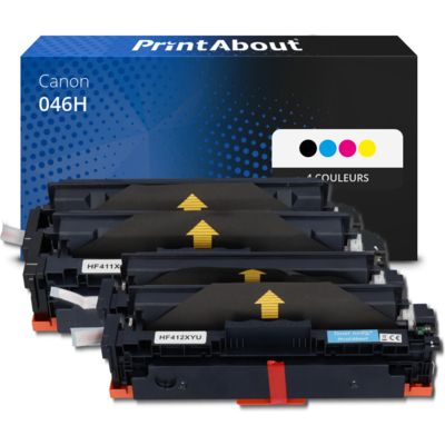 Toner compatible Canon 046H - 4 couleurs - Grande capacité - Multipack
