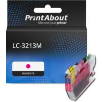 PrintAbout Huismerk vervangt Brother LC-3213M Inktcartridge Magenta Hoge capaciteit