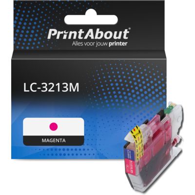 PrintAbout Huismerk vervangt Brother LC-3213M Inktcartridge Magenta Hoge capaciteit