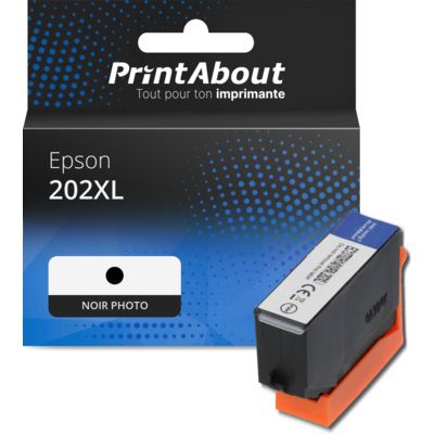 Cartouche compatible Epson 202XL (C13T02H14010) - Noir photo - Grande capacité